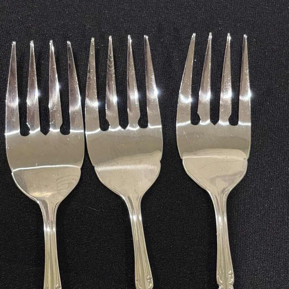SUNSHINE STAINLESS Steel CLASSIC ROSE Korea SALAD FORK (3)